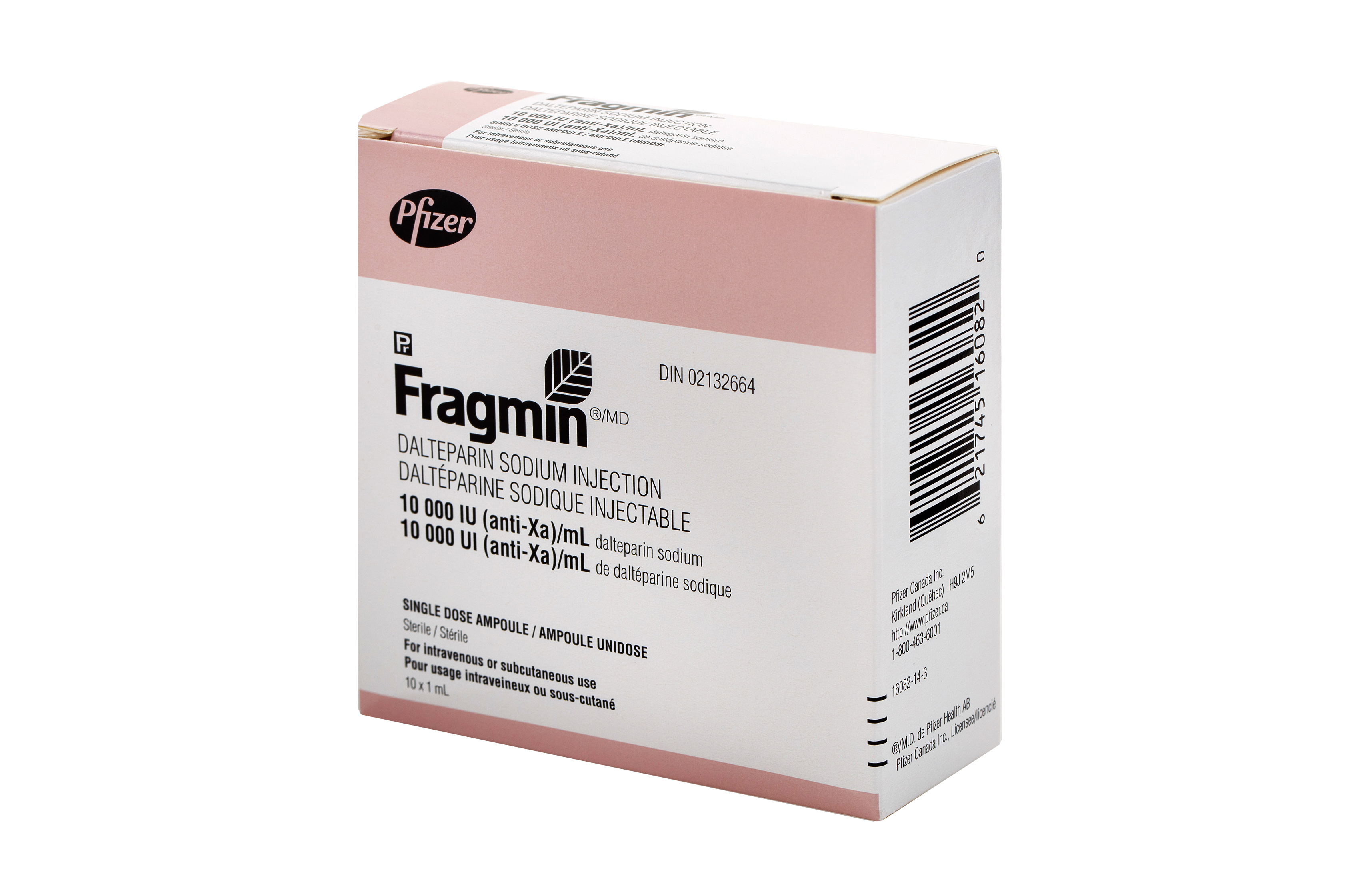 10 000 unités 1 mL Ampoule Pfizer Hospital